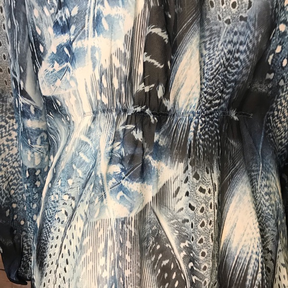 Hale Bob sheer feather print long sleeve blouse. Size small - Picture 7 of 12